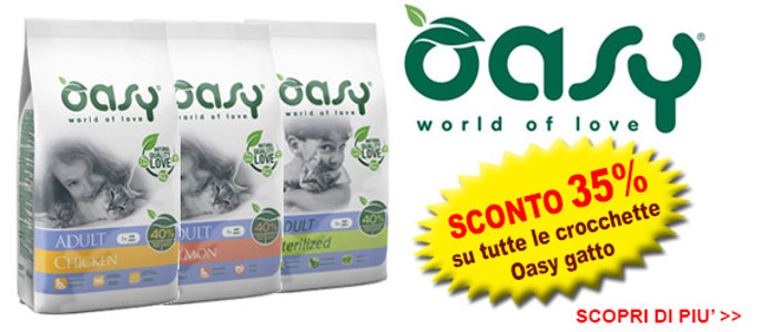 Cibo secco ed umido per gatti Oasy e Lifecat in offerta fino a Natale