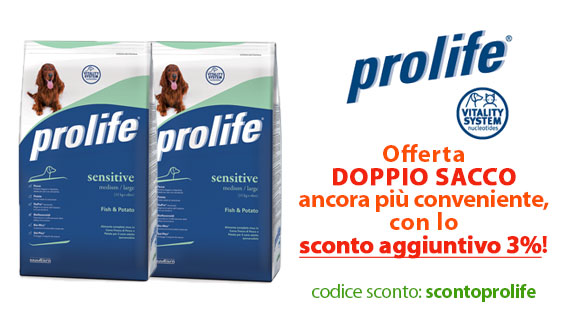 Crocchette Prolife sia cane cha gatto con ulteriore Sconto doppio sacco